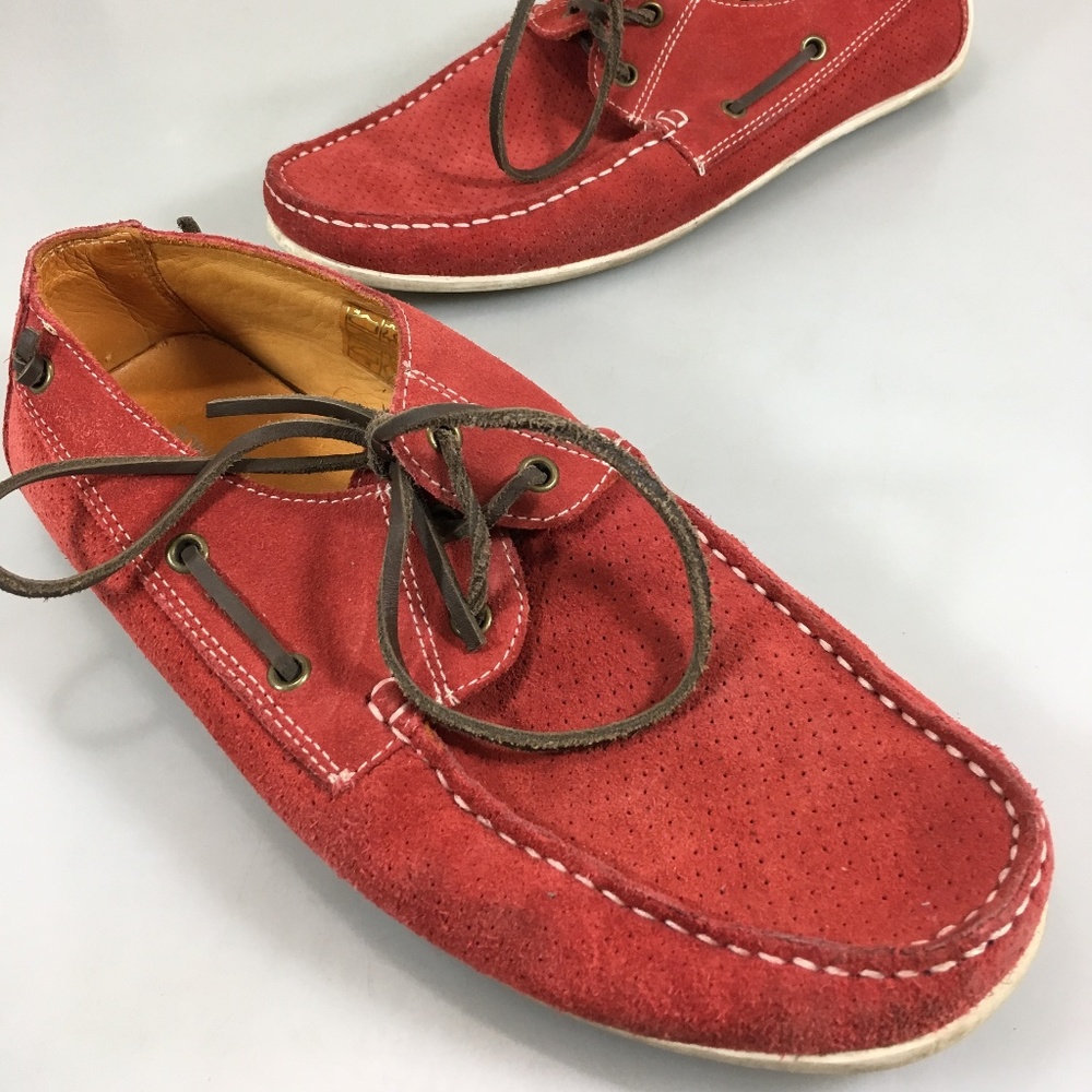 Donald J Pliner 8 Braden Red Suede Driving Mocs